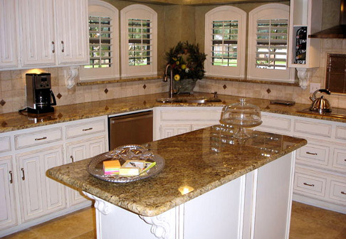 Kitchen with white cabinets